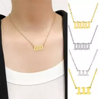 Ожерелье из нержавеющей стали с номером в стиле хип-хоп, панк 0 111 серебряный