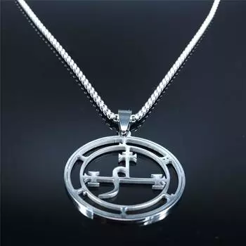 Ожерелье из нержавеющей стали с печатью демона для мужчин/женщин серебряного цвета, Сатана, Лилит, ожерелья и подвески, ювелирные изделия, colares feminino серебряный