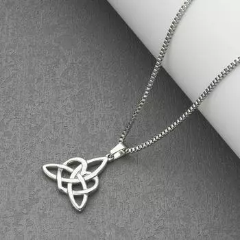 Ожерелье из нержавеющей стали с подвеской в виде сердечка в ирландском кельтском стиле «Любовь и любовь» серебряный
