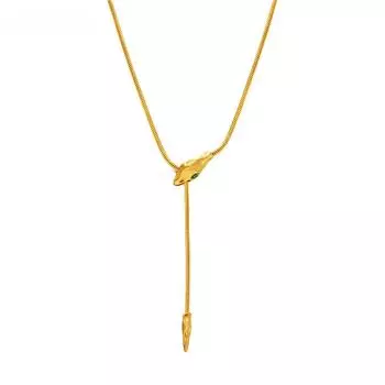 Ожерелье из нержавеющей стали с подвеской в виде змеиного хвоста, женское ювелирное изделие высокого класса, женское ожерелье с пряжкой в виде змеиной головы, цепочка для свитера