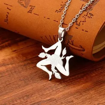 Ожерелье из нержавеющей стали с подвеской Sicilian City, мужская подвеска для пары серебряный