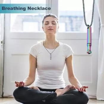 Ожерелье из нержавеющей стали с подвеской для дыхания, осознанного расслабления, здоровья, улучшенного дыхания, снятия стресса 1pc