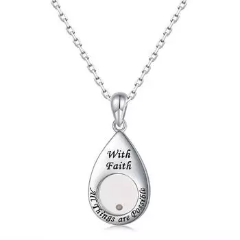 Ожерелье из нержавеющей стали Simple Faith в форме капли креста и горчичного зерна