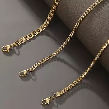 Ожерелье из нержавеющей стали, толстая мужская и женская уличная хипстерская цепочка в стиле хип-хоп A золотой