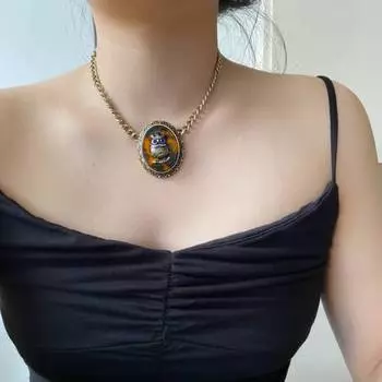 Ожерелье из нержавеющей стали, универсальная цепочка на ключицу с совой, нишевое ожерелье