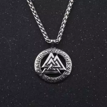 Ожерелье из нержавеющей стали Viking Valknut - скандинавские руны, талисман, амулет с символом Vegvisir для мужских скандинавских ювелирных изделий в подарок Single Pendant