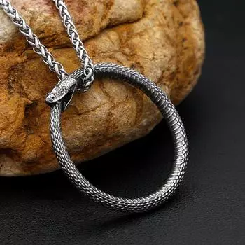 Ожерелье из нержавеющей стали в виде животного со змеей в стиле ретро, мужская индивидуальность, тренд в стиле хип-хоп, титановая сталь, кулон, ювелирное изделие