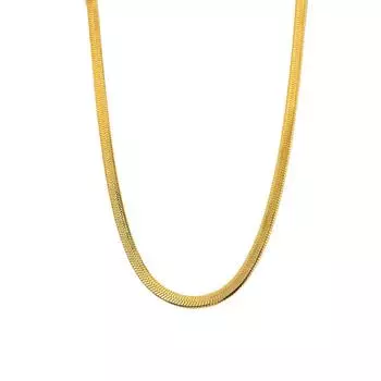 Ожерелье из нержавеющей стали, женское классическое популярное плоское ожерелье в виде змеи, цепочка на ключицу, титановый стальной ошейник