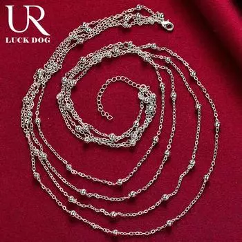 Ожерелье из нескольких цепочек из стерлингового серебра 925 пробы, модные свадебные украшения 45CM