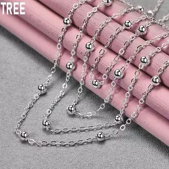 Ожерелье из нескольких цепочек из стерлингового серебра 925 пробы, модные свадебные украшения 45CM