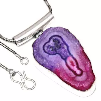 Ожерелье из нескольких солнечных друзовых драгоценных камней ручной работы, старинное серебряное ювелирное изделие 2,5 дюйма