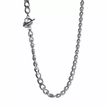 Ожерелье из обернутой широкой цепи шириной 7 мм, Kihei, 50 см, хирургическая нержавеющая сталь, с индивидуальным мешочком, только Kihei Thick Brand [Lion Heart] для мужчин