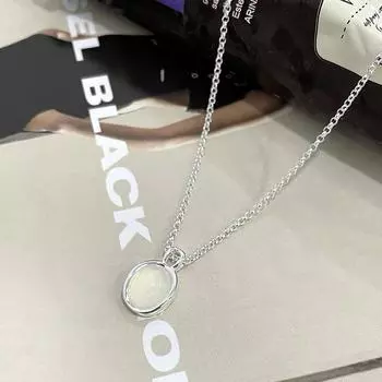 Ожерелье из овального агата INS Cool и индивидуальная геометрическая цепочка-воротник Простой новый стиль