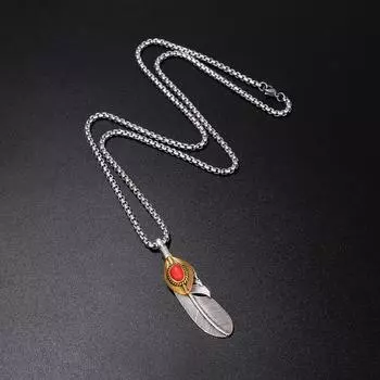 Ожерелье из перьев для мужчин и женщин, трендовый бренд, репродукция орлиного когтя Такахаши, подвеска, свитер, цепочка, ожерелье