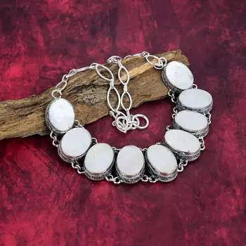 Ожерелье из перламутра, ожерелье из цельного серебра 925 пробы, ювелирные изделия ручной работы с драгоценными камнями, подарки для жены, совершенно новое ожерелье Adjustable With 18 Inches белый