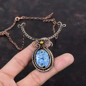 Ожерелье из питерсита, медная проволока, ожерелье, драгоценный камень, регулируемое ожерелье, медные украшения ручной работы, женское ожерелье, изысканные ювелирные изделия для подарка