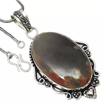 Ожерелье из полиграммы, яшмы, драгоценного камня, ручная работа, старинные ювелирные изделия 2,5 дюйма