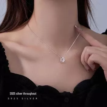 Ожерелье из полого круга из серебра 925 пробы Banyan Tree: Ретро-стиль в японском и корейском стиле, легкая роскошь, тонкая цепочка на талию и ключицу. NS991, 925 Silver, platinum plating серебряный