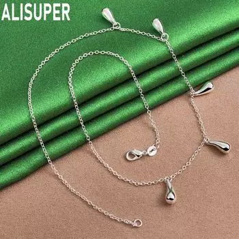 Ожерелье из пяти капель из стерлингового серебра 925 пробы, модные свадебные украшения 45CM