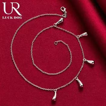 Ожерелье из пяти капель стерлингового серебра 925 пробы, модные свадебные украшения 45CM