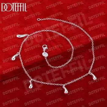 Ожерелье из пяти капель стерлингового серебра 925 пробы, модные свадебные украшения 45CM