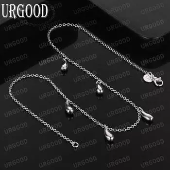 Ожерелье из пяти капель стерлингового серебра 925 пробы, модные свадебные украшения 45CM