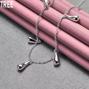 Ожерелье из пяти капель стерлингового серебра 925 пробы, модные свадебные украшения 45CM