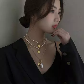 Ожерелье из пресноводного натурального жемчуга для женщин, стерлинговое серебро S925, барокко Mizhu, милое крутое колье, оригинальный дизайн, цепочка на воротник Adjustable size