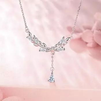 Ожерелье из пшеницы Woeman Pure Silver 999 Fashion Ins Style All-Match Clavicle Chain Cushion Accessories Neck Accessories 999