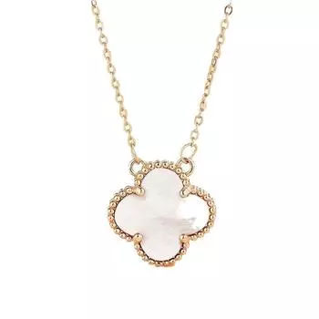 Ожерелье из ракушек с четырьмя листочками клевера, красно-белого цвета, для женщин, новый легкий роскошный нишевый дизайн, высокий темперамент