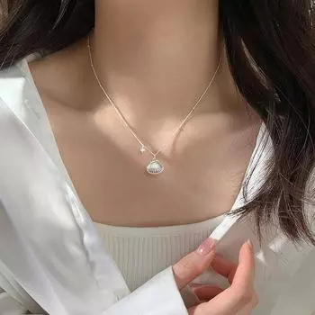 Ожерелье из ракушек, женское, летнее, простое, нишевое, дизайн, чувство темперамента, цепочка из ракушек на ключицу из нержавеющей стали