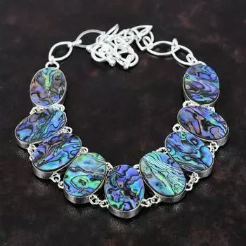 Ожерелье из ракушки морского ушка, ожерелье из стерлингового серебра 925 пробы, ювелирные изделия из натуральных драгоценных камней, регулируемая цепочка, ожерелье, подарок для нее, удивительные ювелирные изделия ручной работы