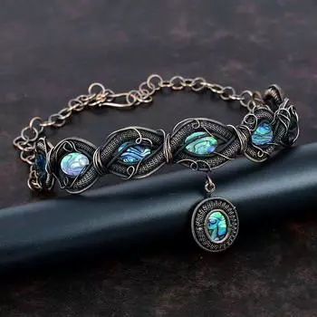 Ожерелье из ракушки морского ушка, ювелирные изделия из медной проволоки, регулируемая цепочка ручной работы, ожерелье из медной проволоки, ювелирные изделия из драгоценных камней для подарков