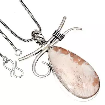 Ожерелье из ракушки сколецита, драгоценный камень, ручная работа, антикварное ювелирное изделие, 2 дюйма