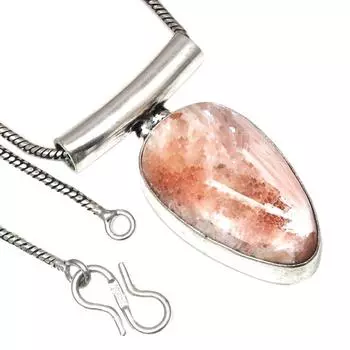 Ожерелье из ракушки сколецита, драгоценный камень, ручная работа, старинное серебряное украшение 1,5 дюйма