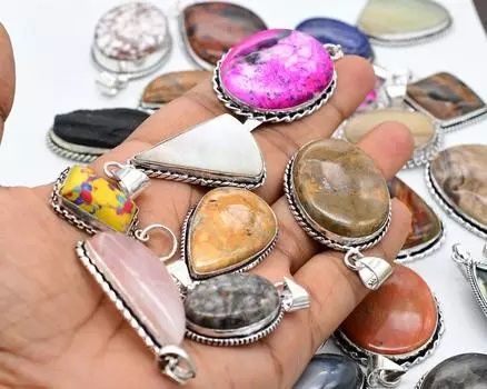 Ожерелье из разноцветных кристаллов для женщин, подарочный набор, подвески из хрустального ожерелья в ассортименте, посеребренные подвески из ожерелья, ювелирные изделия Free Size синий