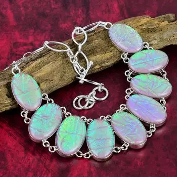 Ожерелье из розового австралийского тройного опала, стерлинговое серебро 925 пробы, ювелирные изделия из ожерелья ручной работы, регулируемое ожерелье-цепочка, дизайнерские украшения Adjustable with 18 inches розовый