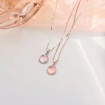 Ожерелье из розового халцедона с девичьим настроением, легкая роскошь, милая цепочка на ключицу, свежая и универсальная для повседневного использования, нишевая