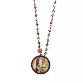 Ожерелье из розового кварца и родонита с бусинами Шибори [TAMARUSAN]