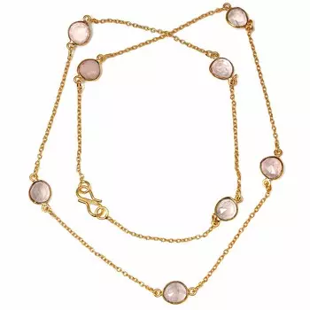 Ожерелье из розового кварца с инкрустированными драгоценными камнями, ручная работа, ювелирное изделие 22