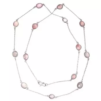 Ожерелье из розового кварца с инкрустированными драгоценными камнями, ручная работа, ювелирное изделие 26