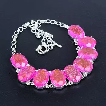 Ожерелье из розового триплетного опала ручной работы из стерлингового серебра 925 пробы, ожерелье из розового триплетного опала для жены, ожерелье унисекс, подарок на день рождения 20 розовый