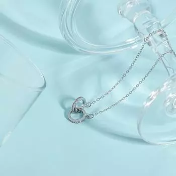 Ожерелье из розового золота с двойным цветным кольцом INS Niche Design Full Sky Star Transit Beads Chain