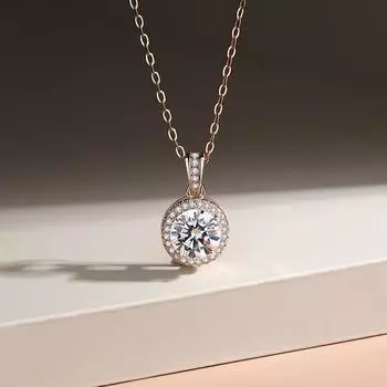 Ожерелье из розового золота с геометрическим цирконием, Женский темпераментный простой кулон с индивидуальностью