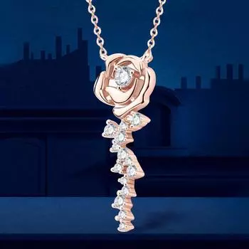 Ожерелье из розового золота с полным муассанитом, оригинальные сертифицированные позолоченные 18-каратной пробы серебро 925 пробы, колье-цепочки с цветком розы для женщин, ювелирные изделия GRA