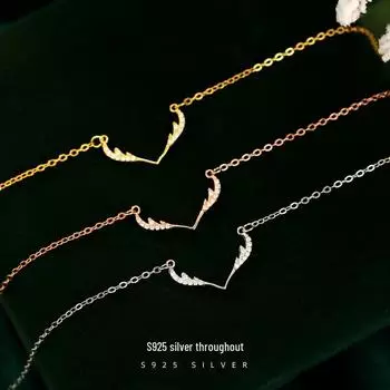 Ожерелье из серебра 925 пробы Banyan Tree с изображением лося — легкая роскошная женская цепочка на ключицу, идеальный подарок для девушки. NS306 золотой