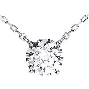 Ожерелье из серебра 925 пробы, длина регулируется до 1 карата, один элемент, кубический цирконий, стразы [Gifty] (Цепь 45см) H&C