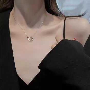 Ожерелье из серебра 925 пробы Love Forever Summer Clavicle Chain Ins Minority Simple Ornament 925