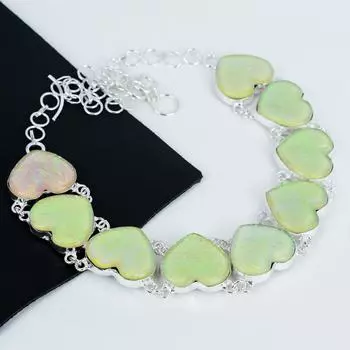 Ожерелье из серебра 925 пробы с эффектом гальванопластики, опаловое сердце из серебра для жены, унисекс, оранжевое триплетное огненное опаловое ожерелье 20 оранжевый