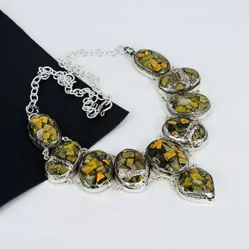 Ожерелье из серебра 925 пробы с гальванопластикой и драгоценными камнями из меди и серебра в виде шмеля, ожерелье из серебра и меди в виде шмеля для жены, подарки для мужчин и женщин 20 жёлтый